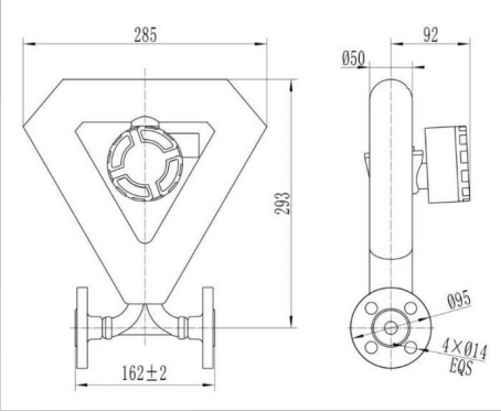 Mass flow meter installation AMF008